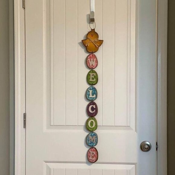 Easter WELCOME Hanging Door Decoration With Chick and Easter Eggs Spring Decor - Picture 10 of 16